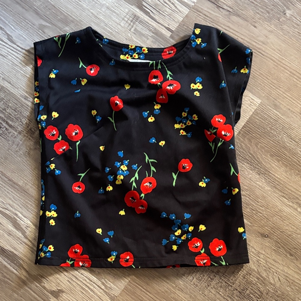 Vintage 70s Sears Fashion Floral Blouse